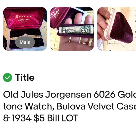Jules Jorgensen vintage gold tone working battery powered watch & Bulova case. - Picture 10 of 13